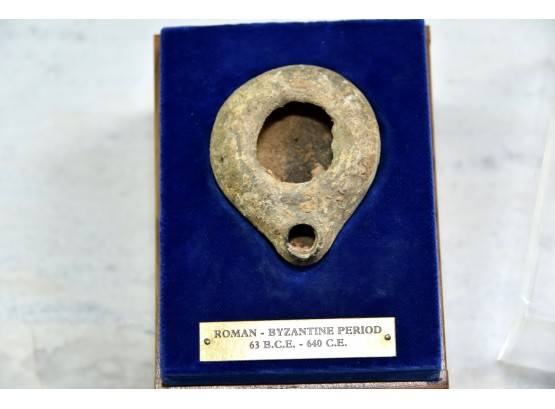 Roman Byzantine Relic In Display Case
