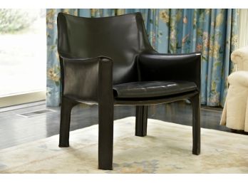 Mario Bellini For Cassina Italy Black Leather CAB Chair  26 X 26 X 30