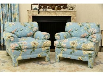 Pair Of Down Filled Custom Side Chairs 32 X 36 X 29