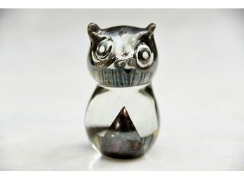 Crystal Owl With Silver Accents