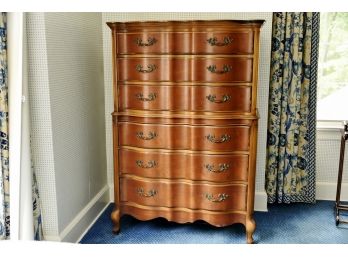 American Antique Early 19th Century Chippendale Style Maple 5 Drawer High Chest  36.5 X 20 X 53