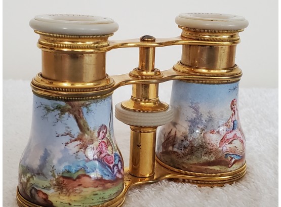 Porcelain Opera Binoculars With Case