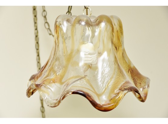 MCM Swag Chain Tulip Pendulum Swirl Glass Lamp 16W X 11T