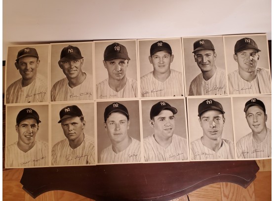 NY Yankees 6 X 9 Promo Photos Collection Of 12 Including Yogi Berra & Joe DiMaggio (Lot 2)