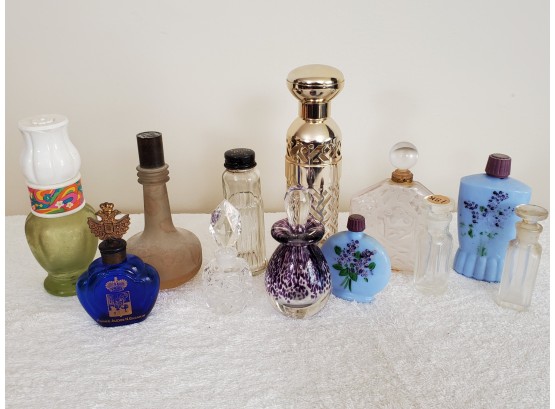 Old Perfume Bottles Including One Signed