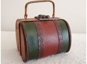 Small Leather And Bamboo Clutch