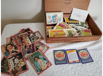 Cigar Box Filled With Old Trading Cards