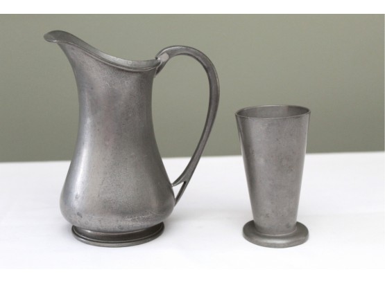 Vintage Abercrombie Pewter Pitcher And Cup