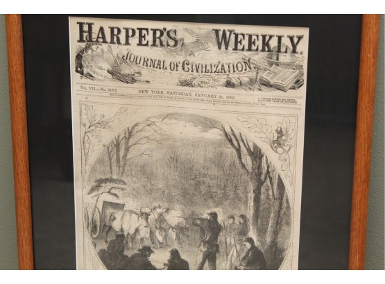Harper's Weekly January 31st 1863 Framed 15' X 20'