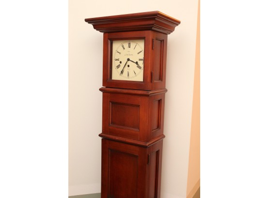 Federal Style Sligh Thin Walnut Grandfather Clock 15.5 X 9.5 X 75