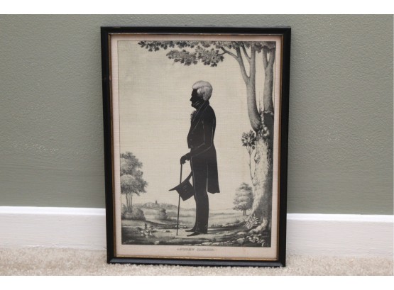 Andrew Jackson Silhouette Framed 8.5' X 11'