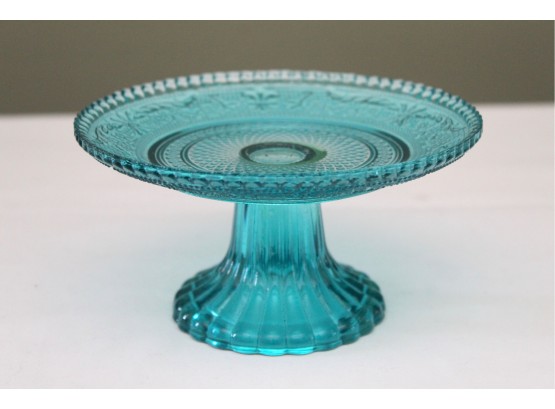 Blue Glass Pedestal Dish