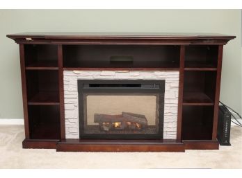 Dimplex Mahogany Electric Fireplace With Remote 64 X 21 X 35