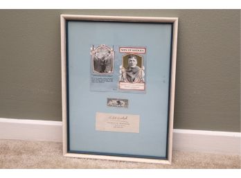 Charles Lindbergh Stamp And Signature Framed 10' X 12'