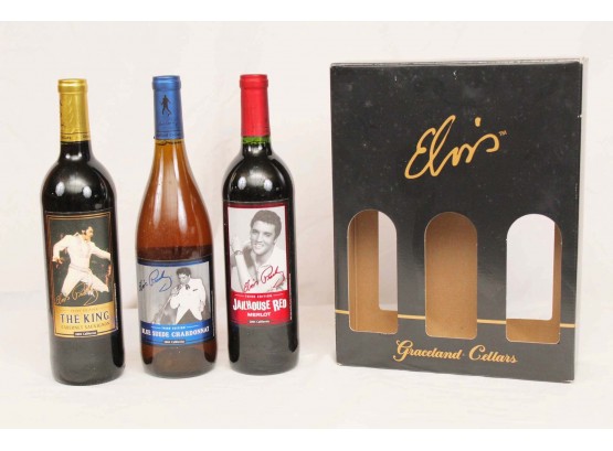Elvis Presley Graceland Cellars 3 Bottle Wine Set 2003-2004 Unopened