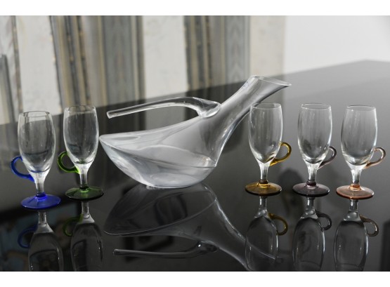 Glasses And Wine Carafe