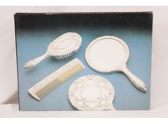 3 Piece Silverplated Mirror, Brush, Comb Set - New