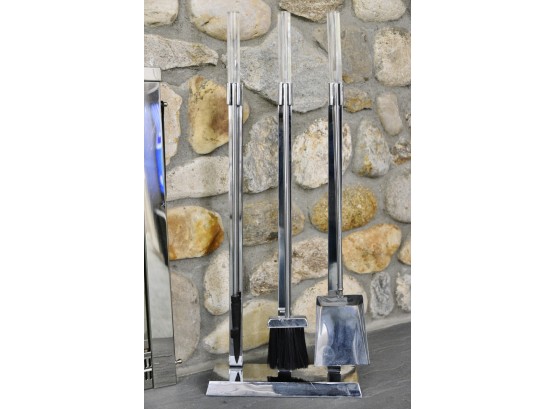 MCM Lucite Fireplace Tool Set