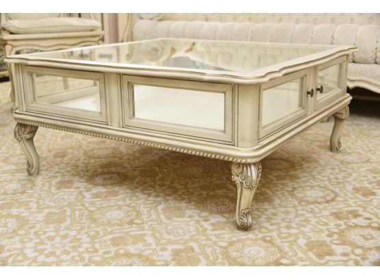 French Provincial Glass Display Coffee Table 39 X 39 X 17.5