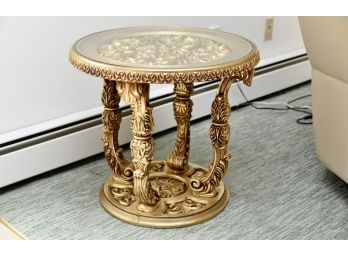 Gold Round Side Table 24 X 21