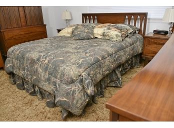 MCM Full Bed Headboard With Bedding And Mattress Included