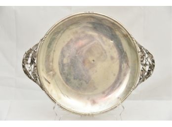 Sterling Silver Platter With Floral Handle 518 Grams