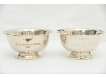 Matching Pair Of Paul Revere Reproduction Pedestal Bowls