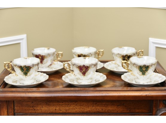 Royal Sealey Lusterware Teacups And Saucers
