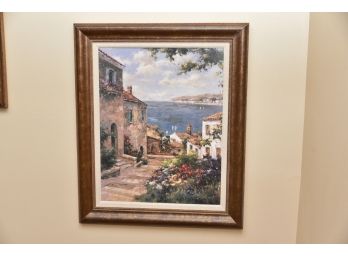 Oil Painting Print Signed 'Jount' Framed  30 X 34 (Right)