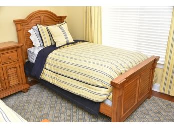 Pine Twin Bed With Sealy Mattress & Bedding Included (Right)