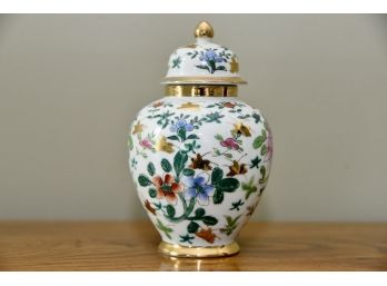 Hand Painted Porcelain Covered Urn