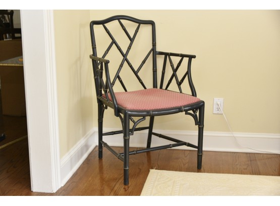 Stylish Black Bamboo Side Chair 25 X 21 X 38.5