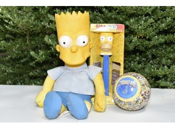 The Simpsons Lot Including Bart Doll & Homer Giant Pez