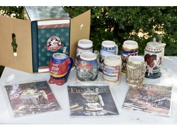 Collection Of Budweiser Beer Steins