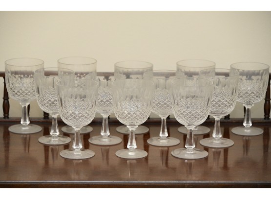 Twelve Vintage Crystal Water Goblets