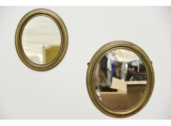 Pair Of Antique Oval Wall Mirrors