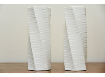 Pair Rosenthal White Vases
