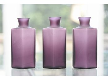 Trio Of Smokey Purple Petite Vases