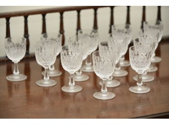 Twelve Vintage Crystal Cordial Glasses