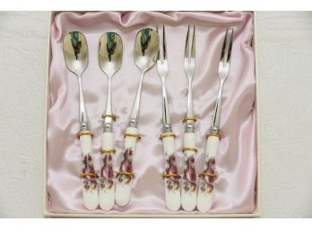 Porcelain Handle Fork And Spoon Set