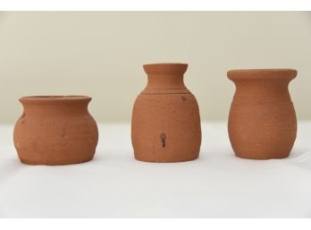 Trio Of Petite Tera Cotta Vases