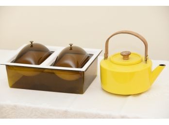 Vintage Tea Pot And Serving Tray