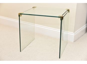 MCM Glass Side Table 17 X 16 X 17