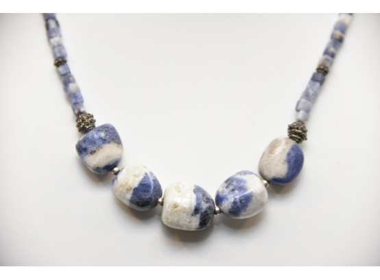 Blue/White Stone Necklace - S128