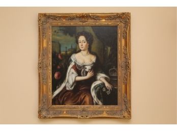 Victorian Portrait Of A Lady Oil Canvas Painting 32 X 27