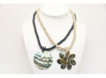 Mother Of Pearl And Bead Necklaces - S107