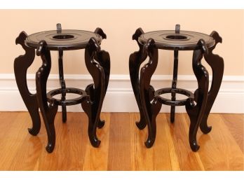 Pair Of Wooden Plant Stands 11 X 16