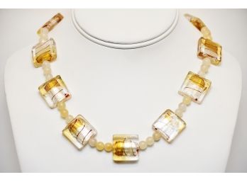 Square Glass Beaded Necklace - S122