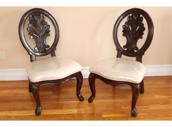 Pair Of Clawfoot Side Chairs 24 X 22 X 41