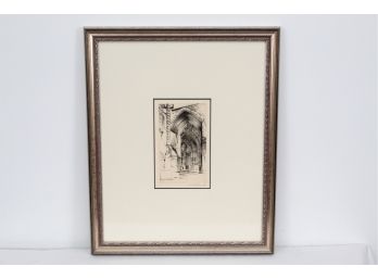 1949 Dry Point Etching By John Taylor Arms 17.5 X 22